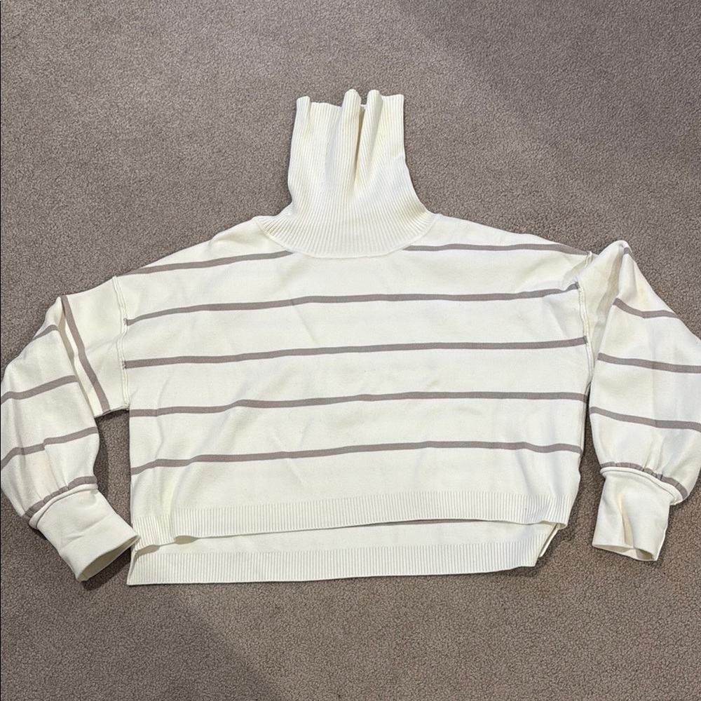 Free people Paulie sweater top turtleneck Moonbeam Combo xs